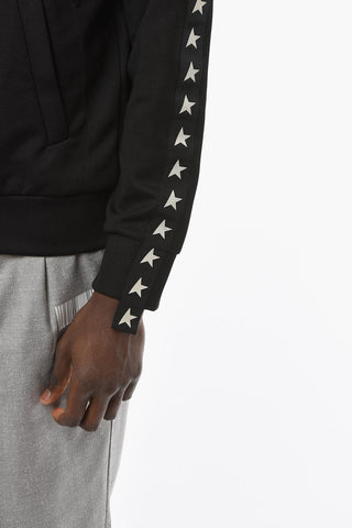 STAR Zip-up Sweatshirt with Contrasting Star Print and Logo
