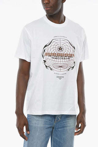 Drop Shoulder GLOBE T-shirt with Graphic Print