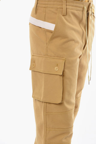 LE SPLASH Pantaloni Cargo in Cotone GIARDINO con Zip alla Caviglia