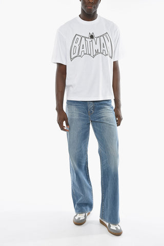 Crew-neck T-shirt with Contrasting BATMAN Lettering