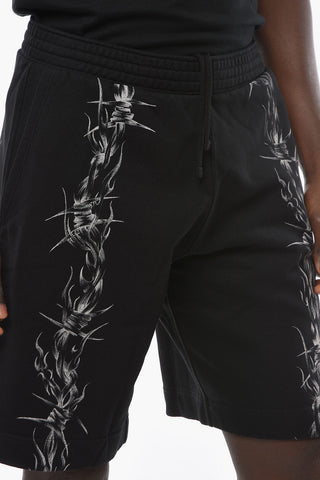 Shorts con Coulisse e Stampa Grafica a Contrasto