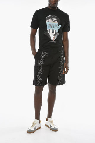 Shorts con Coulisse e Stampa Grafica a Contrasto