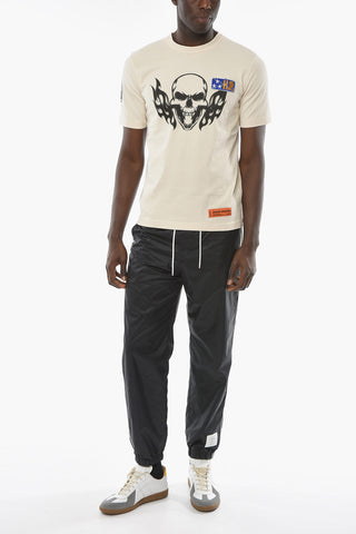CTNMB FLAMING SKULL T-shirt with Contrasting Print and Logo Patch