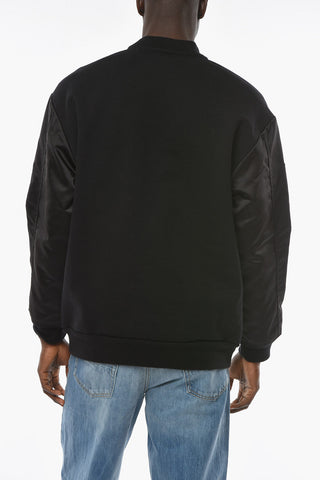 Crewneck Sweatshirt with Satin Inserts