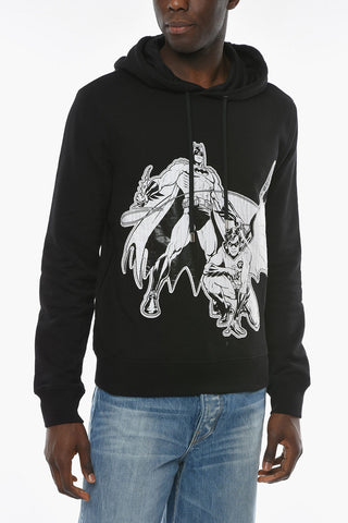 Felpa Hoodie con Patch BATMAN a Contrasto