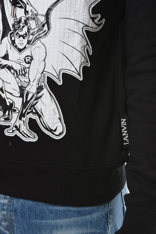 Felpa Hoodie con Patch BATMAN a Contrasto