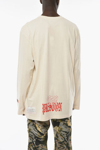 CTNMB Long-sleeve FLAMING SKULL T-shirt with Contrasting Print