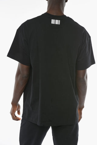 Jersey Cotton KISSED A BOY T-shirt with Contrasting Lettering