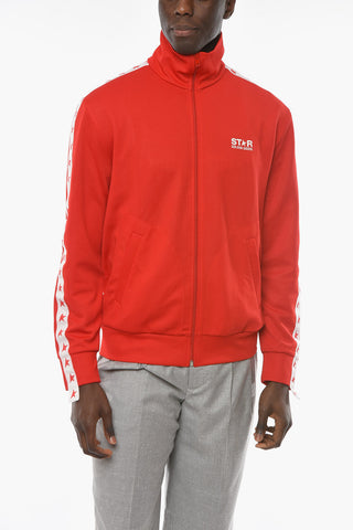 STAR Zip-up Sweatshirt with Contrasting Star Print and Logo