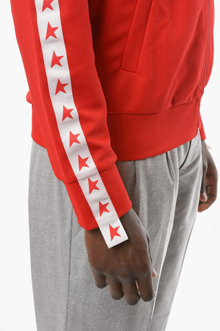 STAR Zip-up Sweatshirt with Contrasting Star Print and Logo
