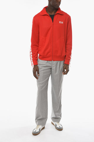 STAR Zip-up Sweatshirt with Contrasting Star Print and Logo