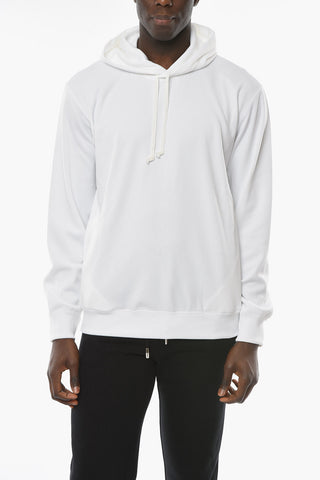 HOMME PLUS Polyester Hoodie Sweatshirt with Back Floral Print