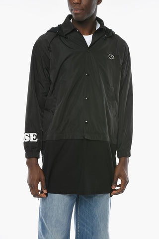 Cotton and Nylon NOISE Windbreaker with Removable Hood