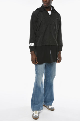 Cotton and Nylon NOISE Windbreaker with Removable Hood