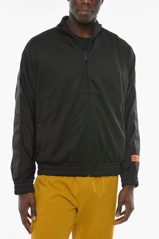 CTNMB Standing Collar Zip-ip Sweatshirt with Ton-sur-ton Logoed Bands