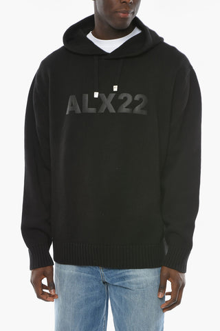 Cotton Hooded Sweater with Creped Logo