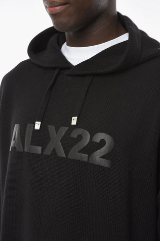 Cotton Hooded Sweater with Creped Logo