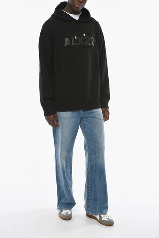 Cotton Hooded Sweater with Creped Logo
