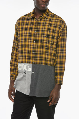 UNDERCOVERISM Camicia District Check REBEL con Fondo in Jersey