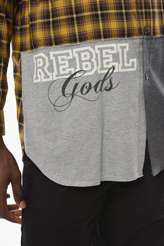 UNDERCOVERISM Camicia District Check REBEL con Fondo in Jersey