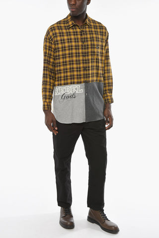 UNDERCOVERISM Camicia District Check REBEL con Fondo in Jersey