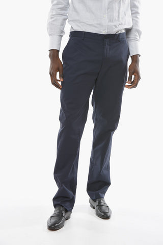 Cotton Straight-leg Trousers with Jet Pockets