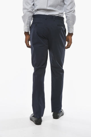 Cotton Straight-leg Trousers with Jet Pockets