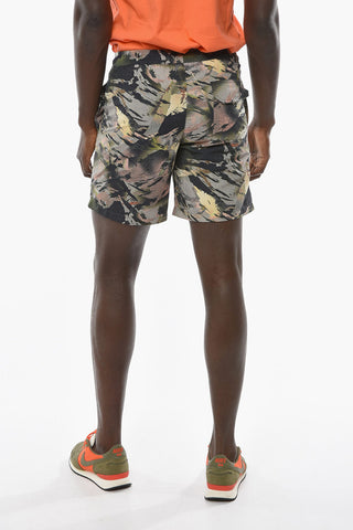 CTNMB Camouflage-patterned Swimming Boxer with Drawstring and Logo Patch