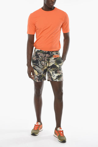 CTNMB Camouflage-patterned Swimming Boxer with Drawstring and Logo Patch
