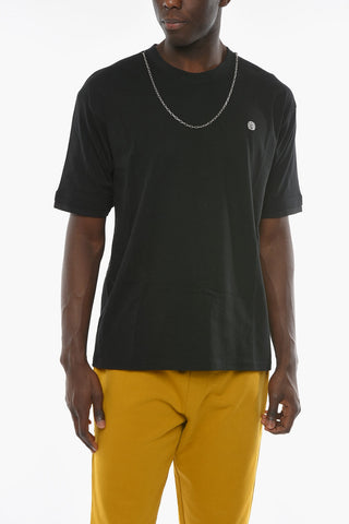 T-shirt Girocollo con Catena Removibile e Cucitura Logo