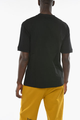 T-shirt Girocollo con Catena Removibile e Cucitura Logo
