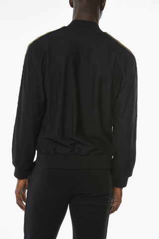 Felpa Zip Up in Tessuto Tecnico con Lettering