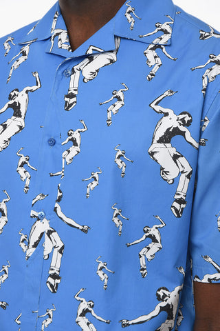 All-Over Printed Boxy Fit Shirt With Breast Pocket