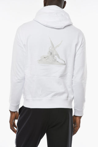 Hoodie Sweatshirt with Embossed Cupid Print and Kangaroo Pocket