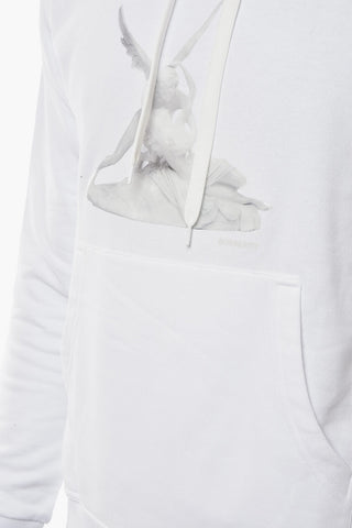 Hoodie Sweatshirt with Embossed Cupid Print and Kangaroo Pocket