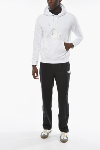 Hoodie Sweatshirt with Embossed Cupid Print and Kangaroo Pocket
