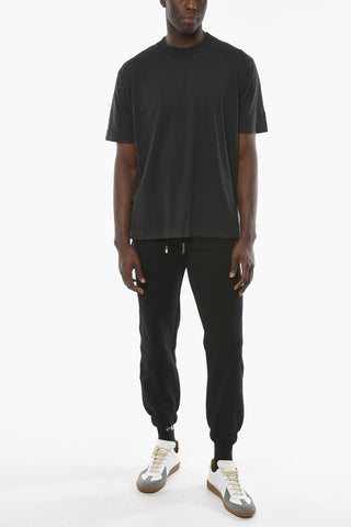 Oversized T-shirt with Raw Cut Edges and Back Bandana Pattern