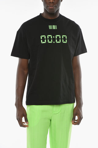 Crew-neck T-shirt with BARCODE Print