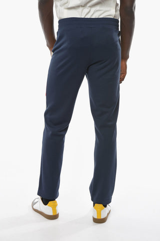 Color-block Joggers with Elasticated Waistband and Logo Lettering