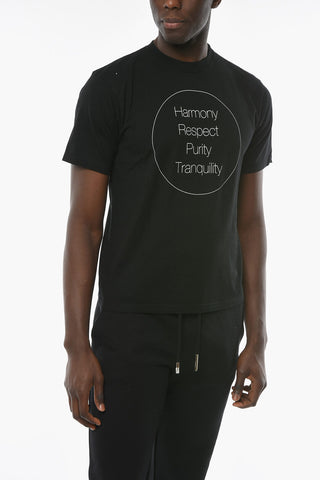 Crew-neck T-shirt with Contrasting Lettering Print