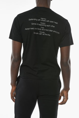 Crew-neck T-shirt with Contrasting Lettering Print