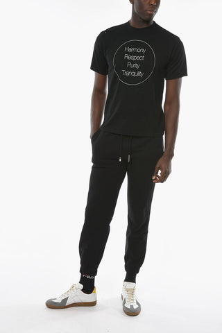 Crew-neck T-shirt with Contrasting Lettering Print