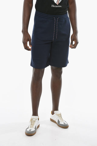 Fleece Cotton Shorts with Drawstring and Back Bandana Print