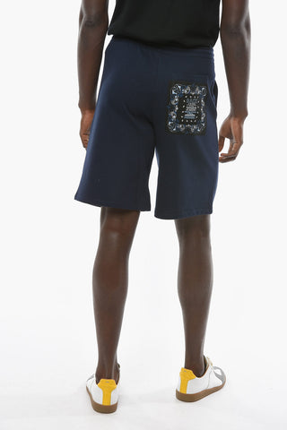 Fleece Cotton Shorts with Drawstring and Back Bandana Print