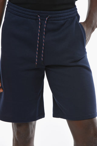 Fleece Cotton Shorts with Drawstring and Back Bandana Print
