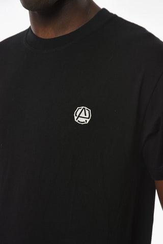 T-shirt Girocollo BLACK TOFU con Cucitura Logo a Contrasto