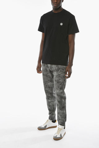 T-shirt Girocollo BLACK TOFU con Cucitura Logo a Contrasto