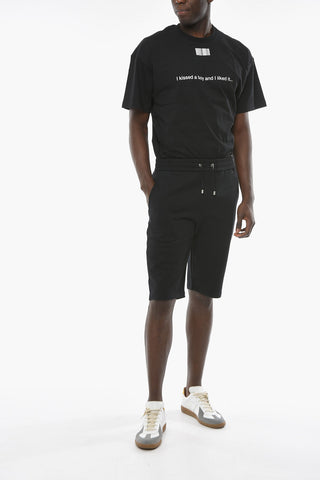 Shorts con Coulisse e Stampa Logo Dorata