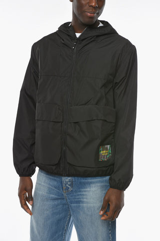 Nylon PACKABLE HOOD Windbreaker with Maxipockets