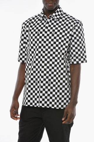 SEASONAL Short-sleeve Overshirt with Check Pattern and Logo
